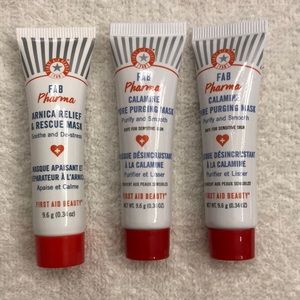 NEW First Aid Beauty FAB Pharma Arnica (x1) and Calamine (x2) Masks 9.6g/.34oz.